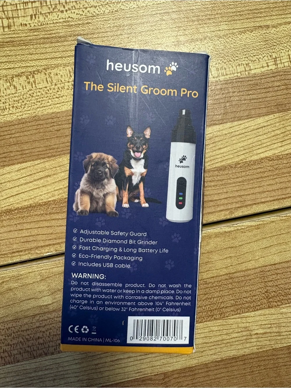 Heusom Cordless Silent Groom Pro Nail Trimmer for Dogs and Cats
